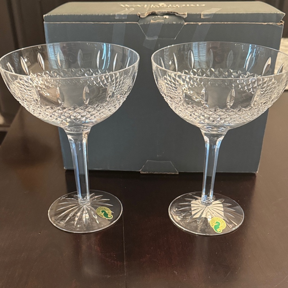 Discontinued Waterford Glenmede Margarita Dessert Glasses - Set of Two